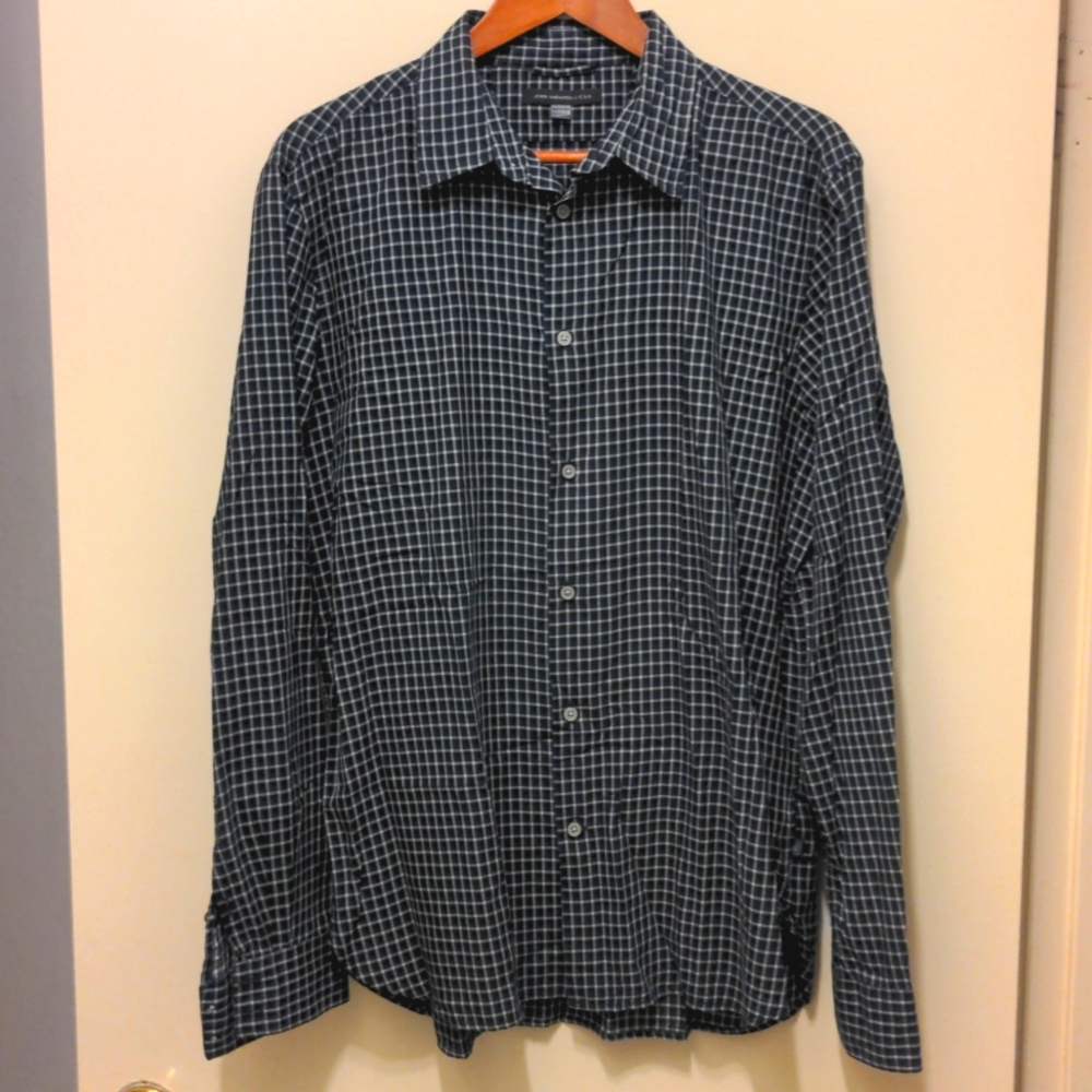 John Varvatos Checkered Men's Button Down